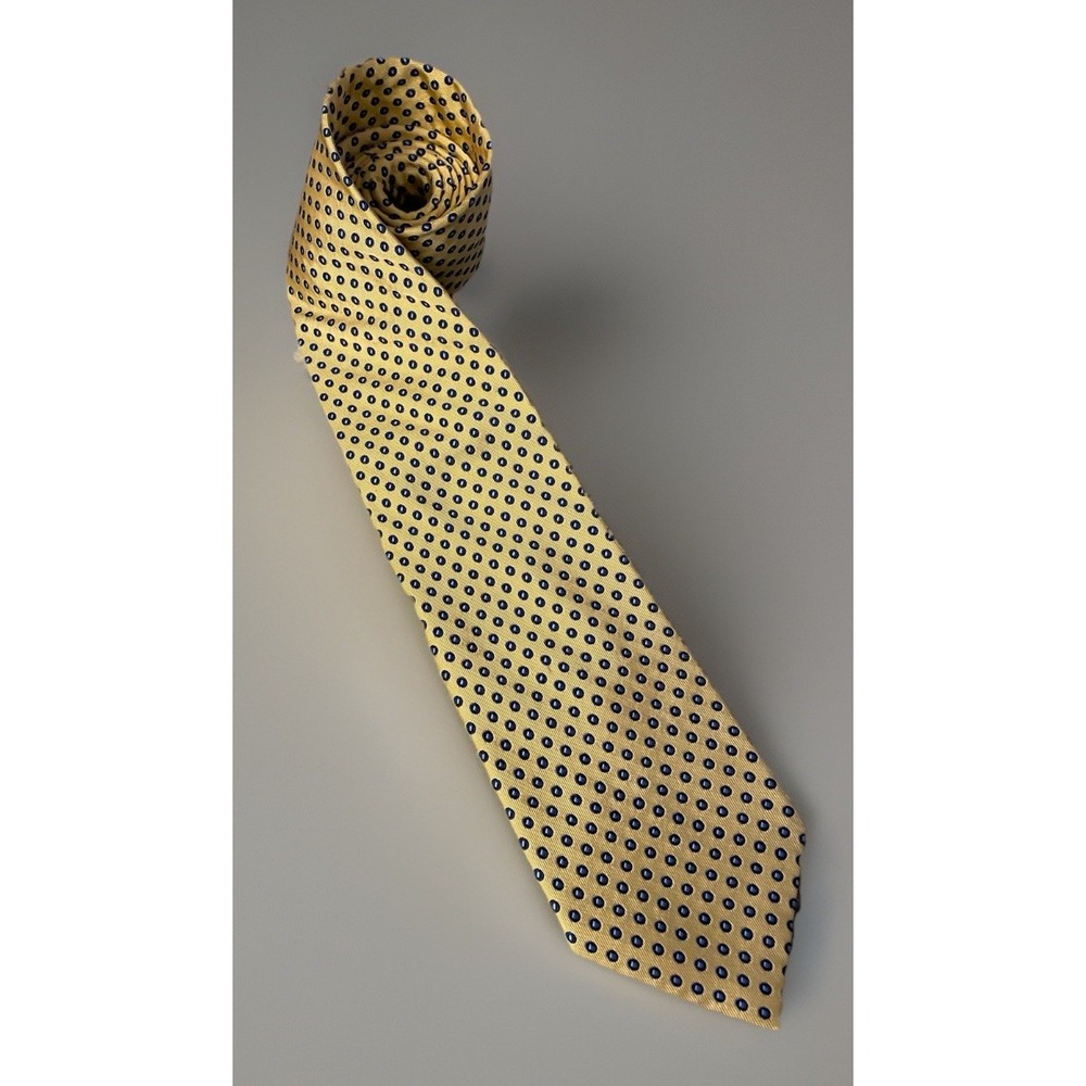 Chaps Ralph Lauren Neckwear Tie Gold Blue Opal Medallion Pattern 100% Silk JBHS